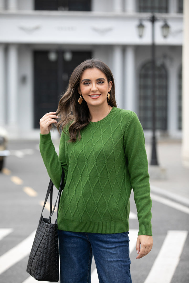 Aria's Argyle Jacquard Sweater Top