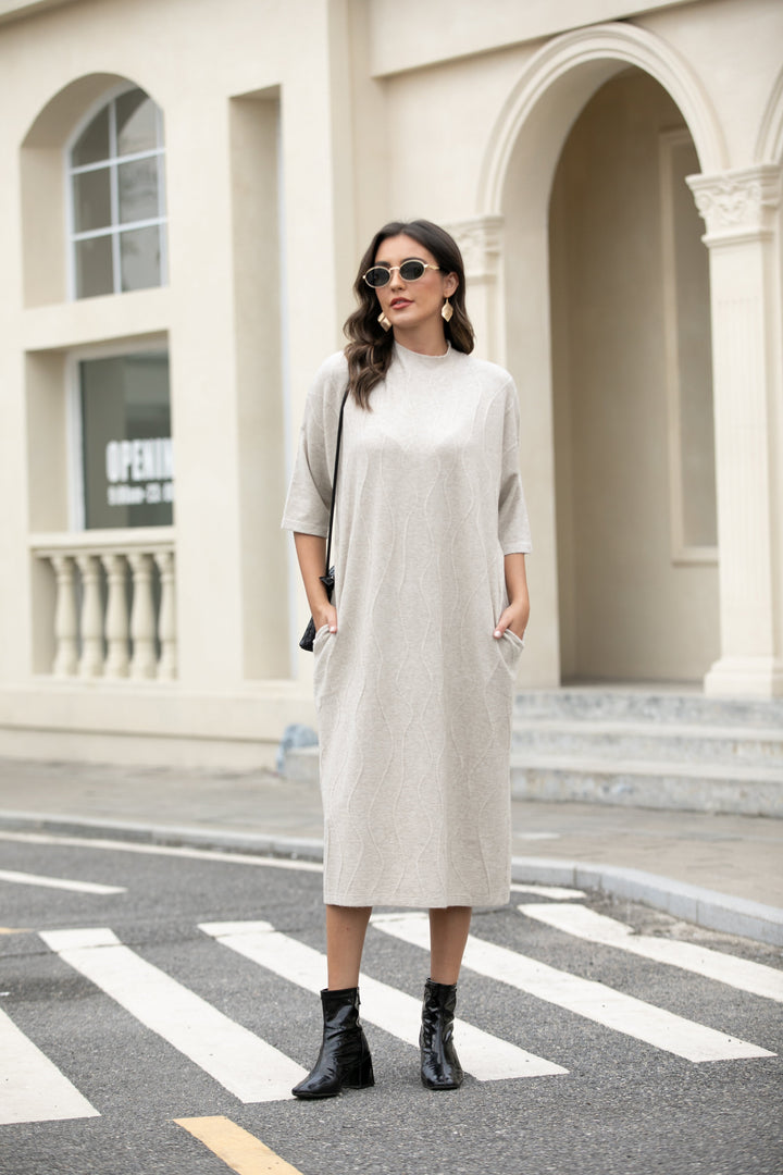 Regal Weave Sweater Dress