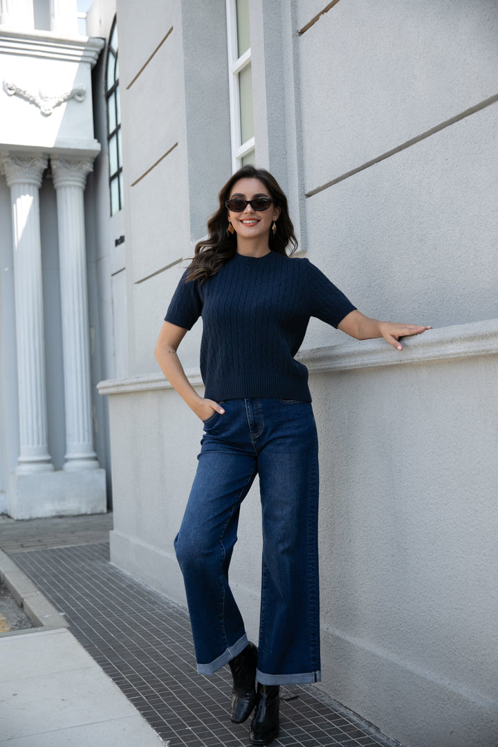 Anastasia's Cable Knit Top