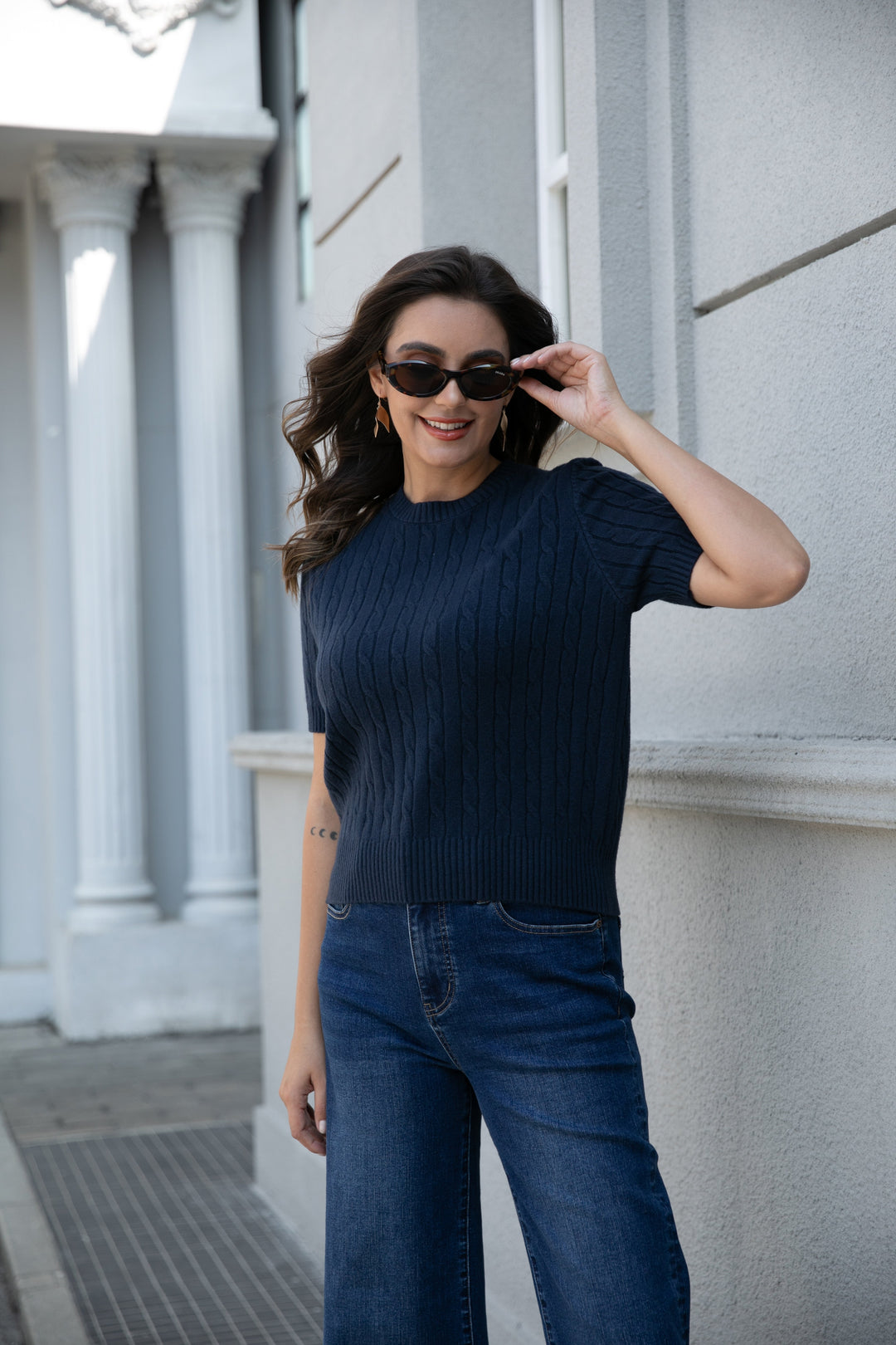 Anastasia's Cable Knit Top