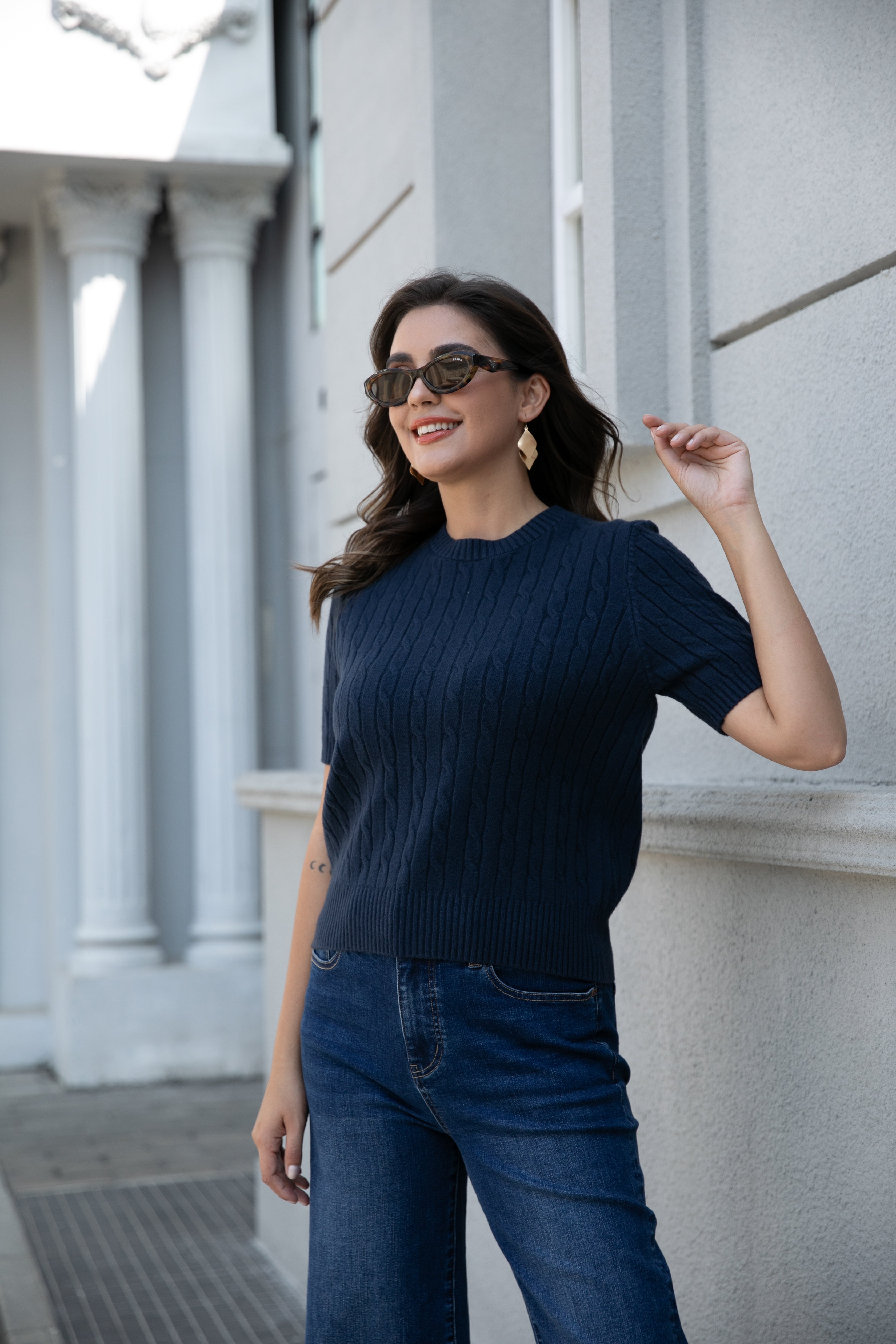 Anastasia's Cable Knit Top – Orange fashion village