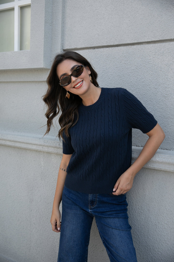 Anastasia's Cable Knit Top