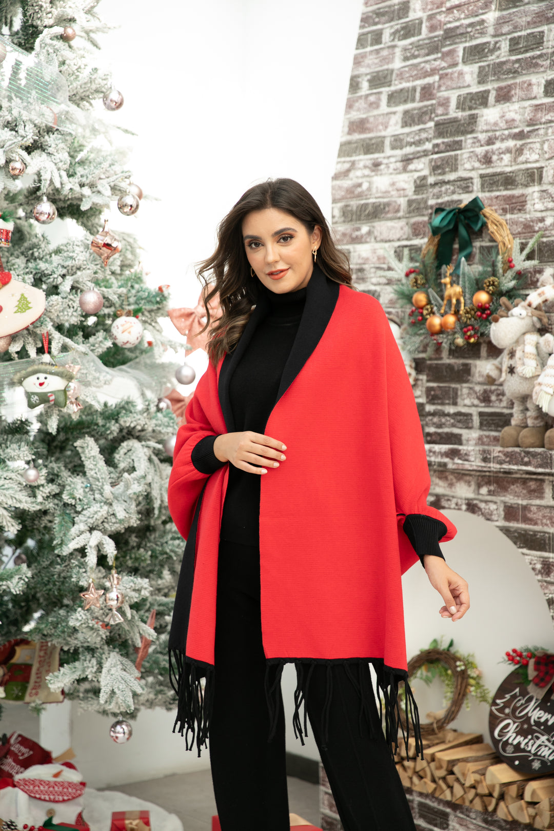 Reversible Shawl With Sleeve