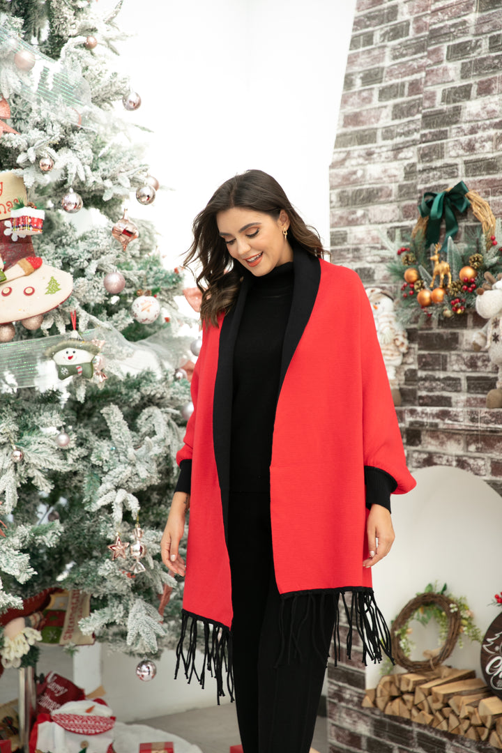 Reversible Shawl With Sleeve