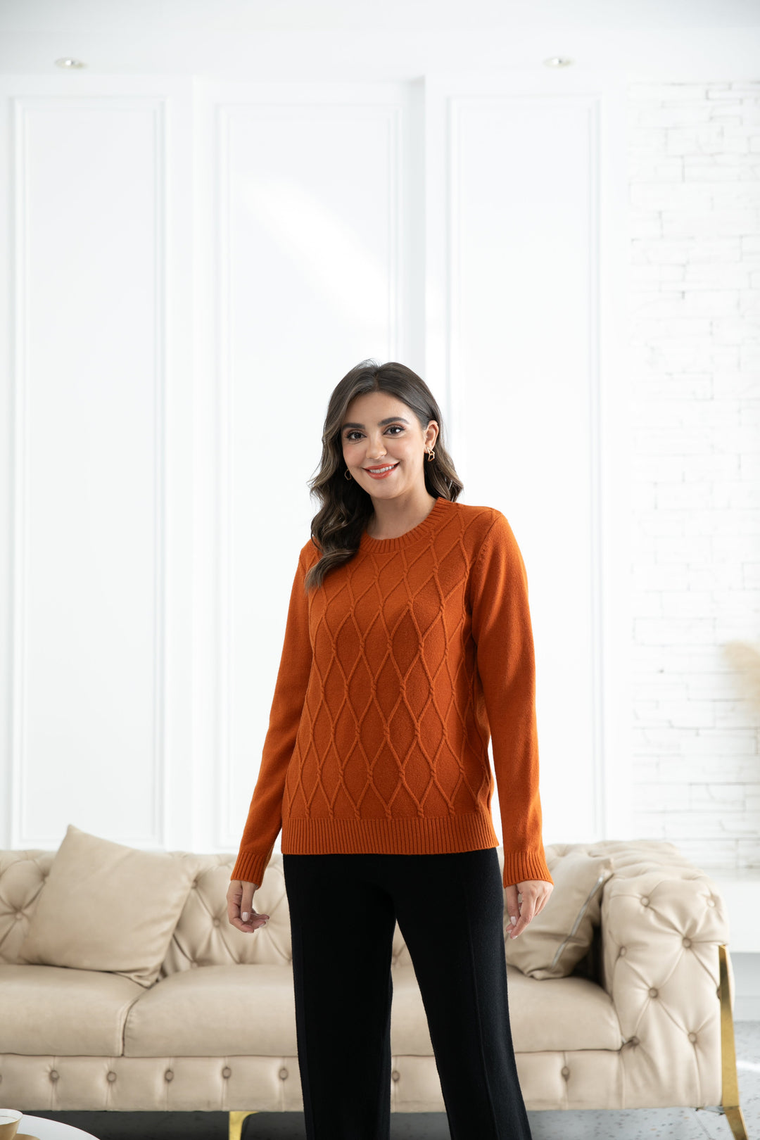 Aria's Argyle Jacquard Sweater Top