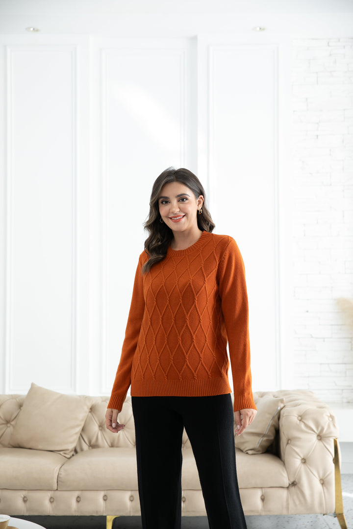 Aria's Argyle Jacquard Sweater Top