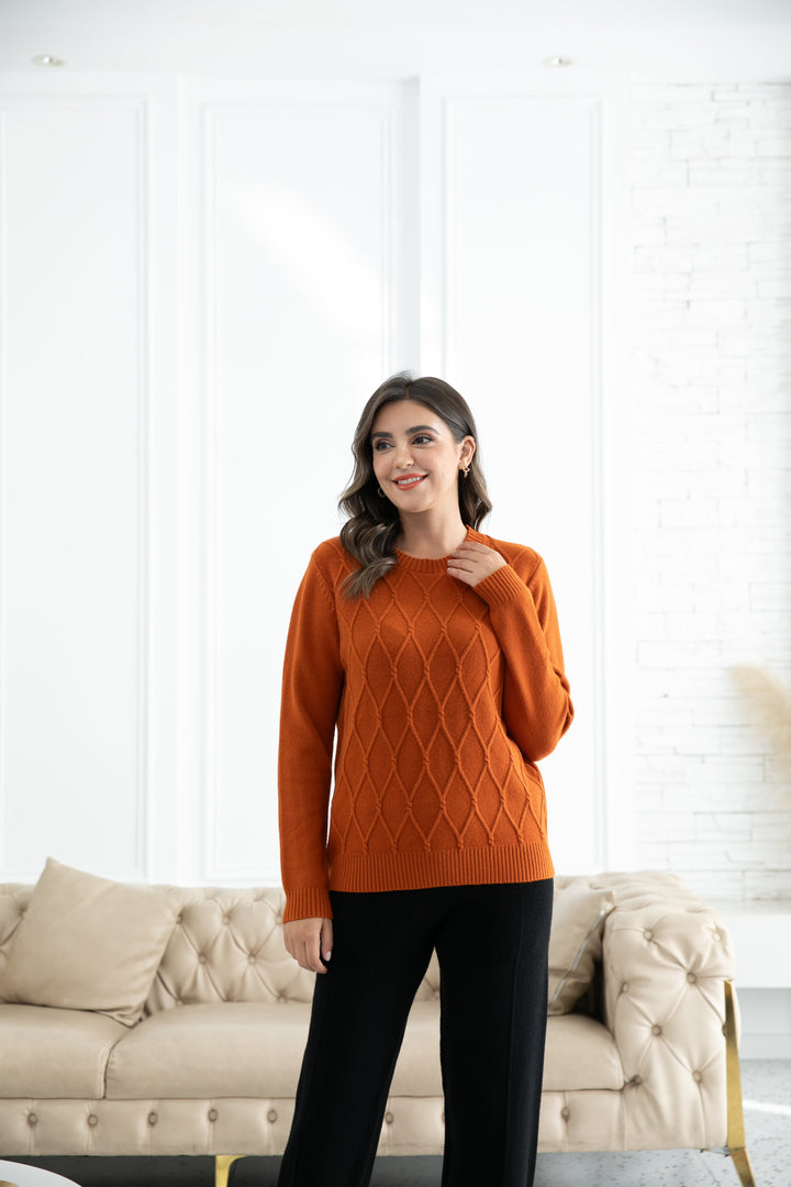 Aria's Argyle Jacquard Sweater Top