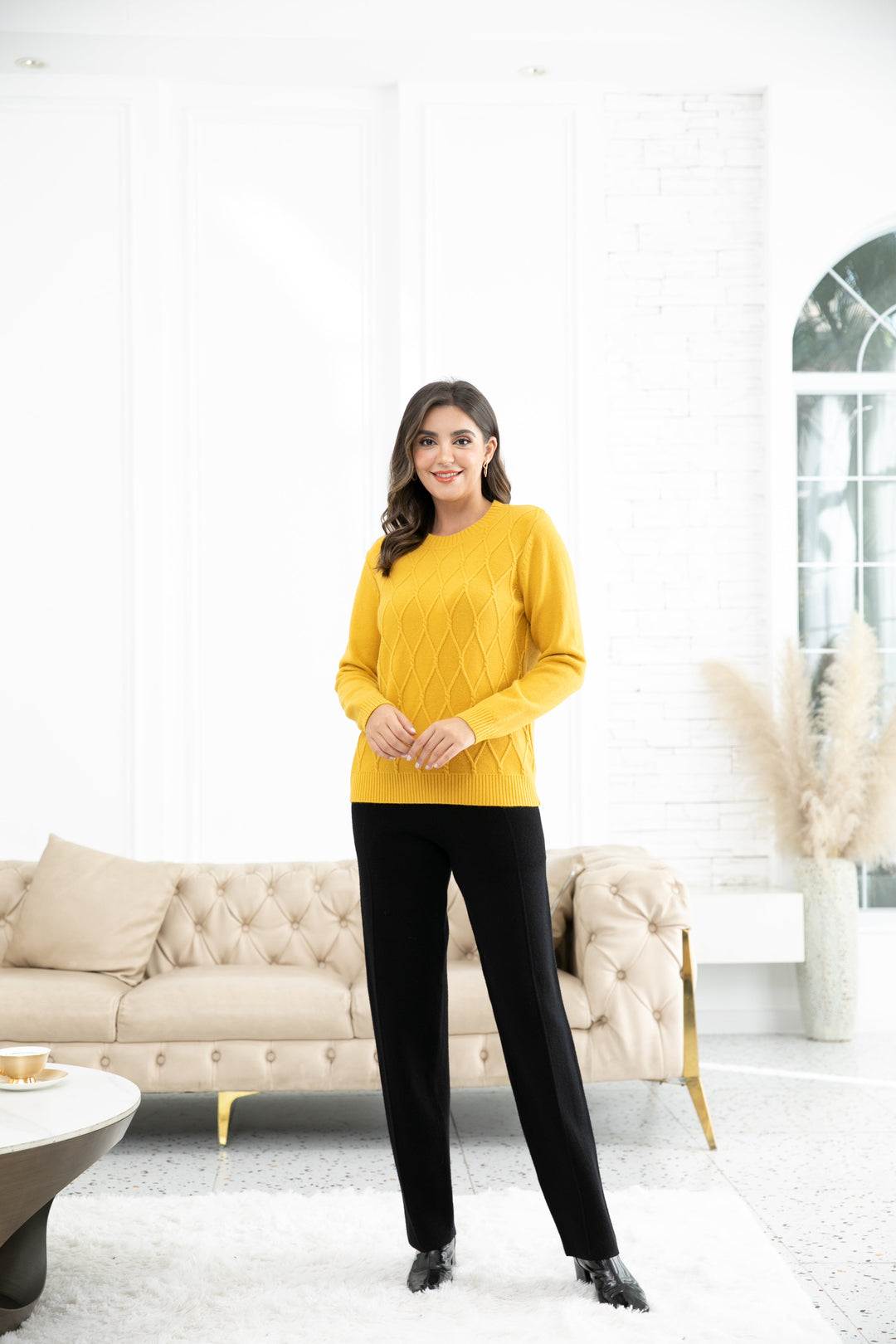 Aria's Argyle Jacquard Sweater Top