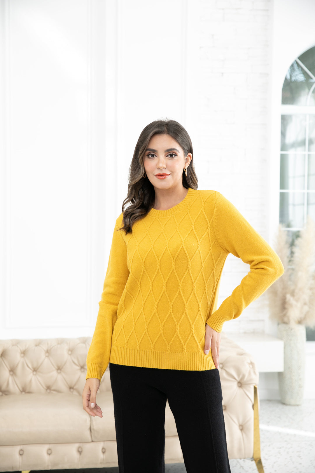 Aria's Argyle Jacquard Sweater Top