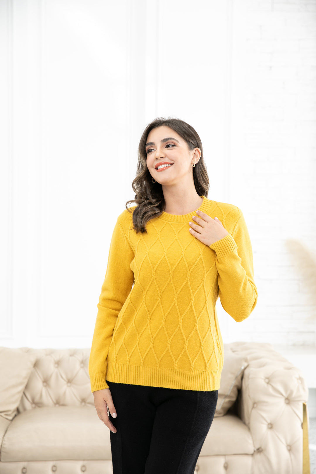 Aria's Argyle Jacquard Sweater Top