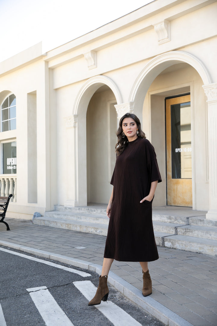 Regal Weave Sweater Dress