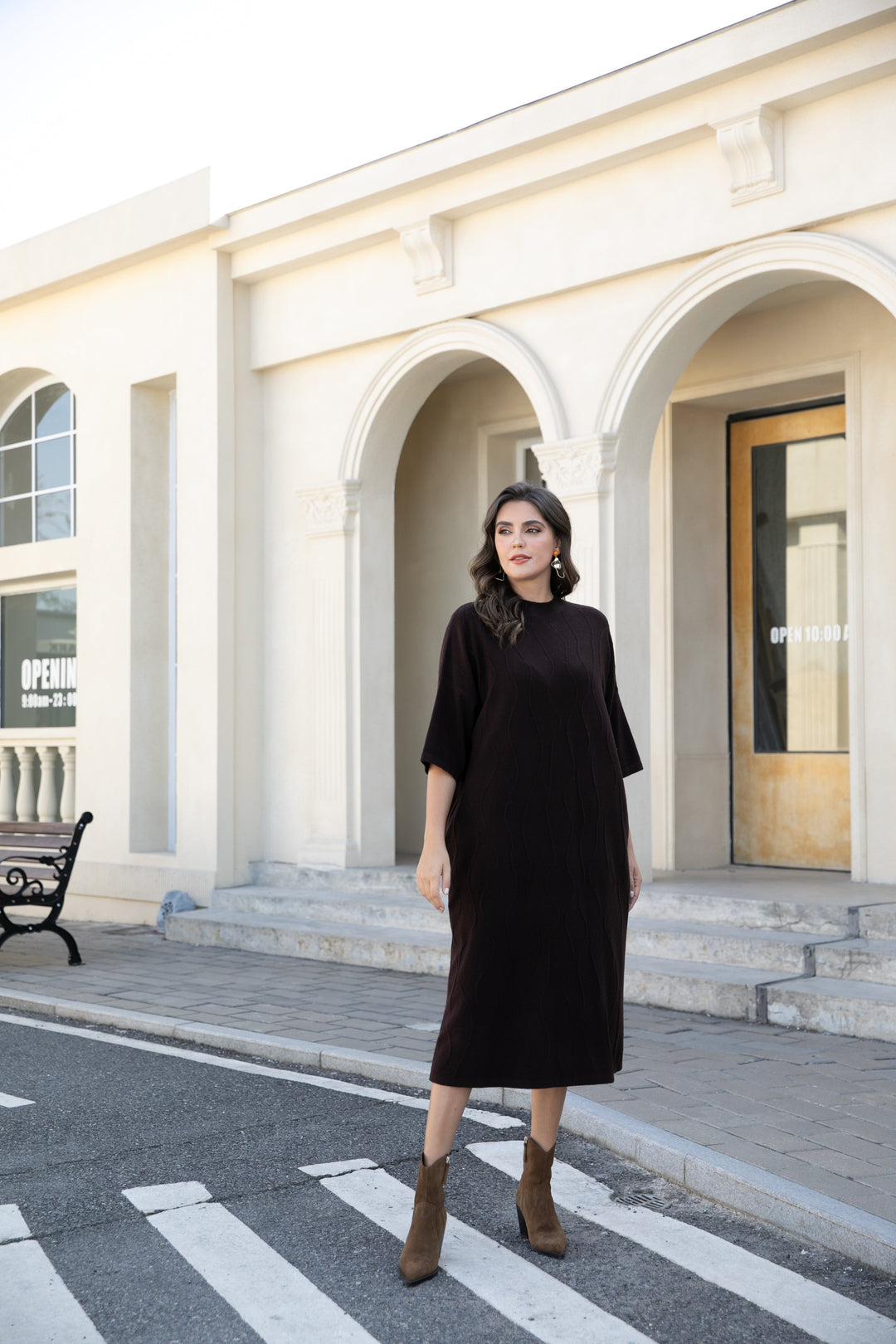 Regal Weave Sweater Dress