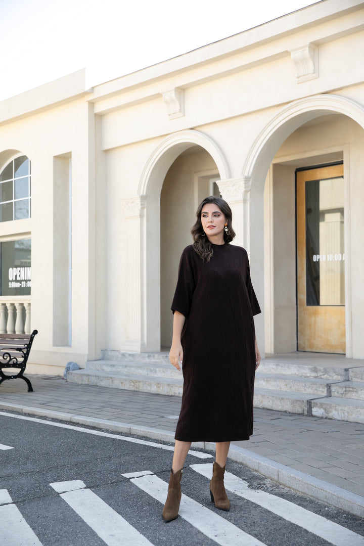 Regal Weave Sweater Dress