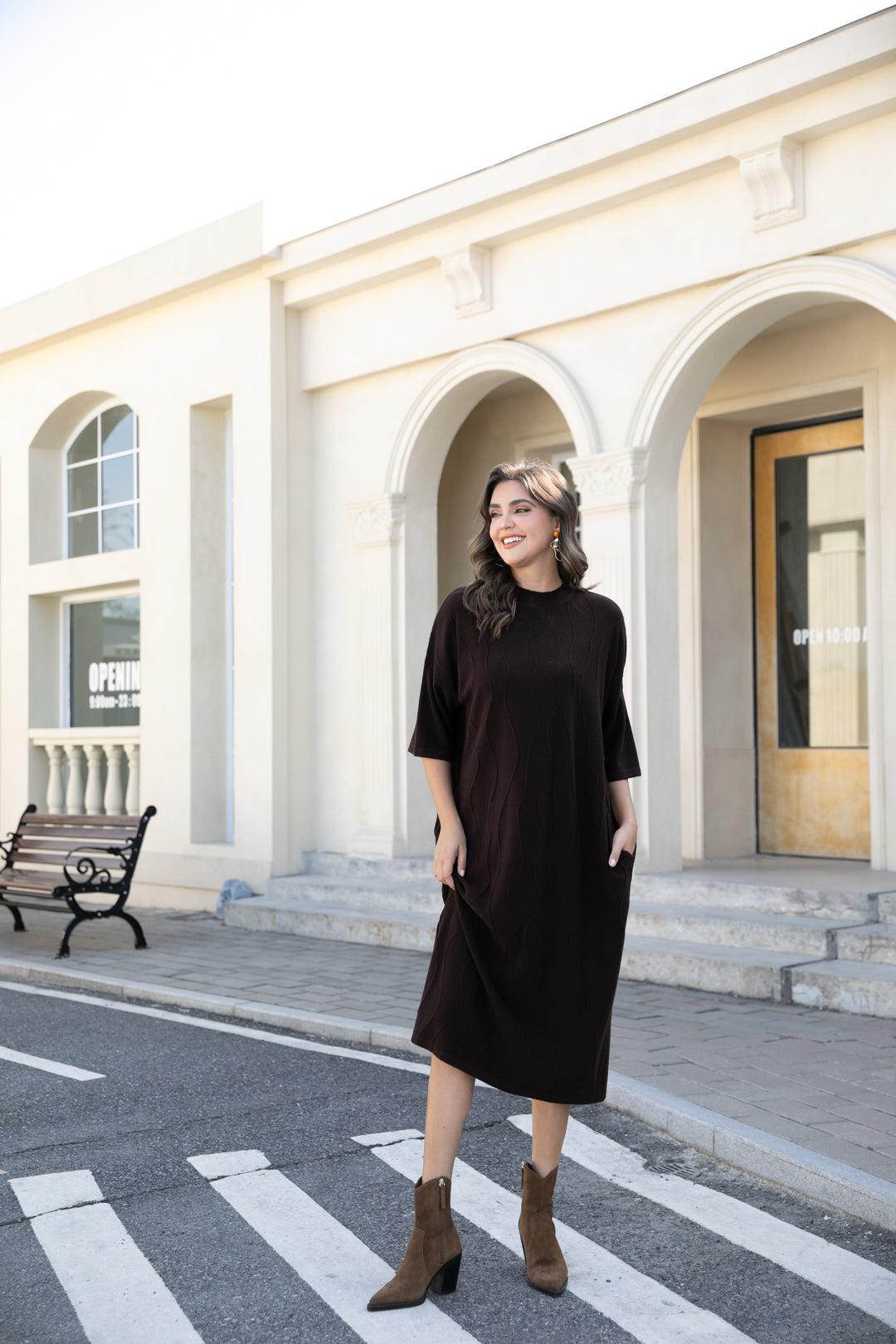 Regal Weave Sweater Dress