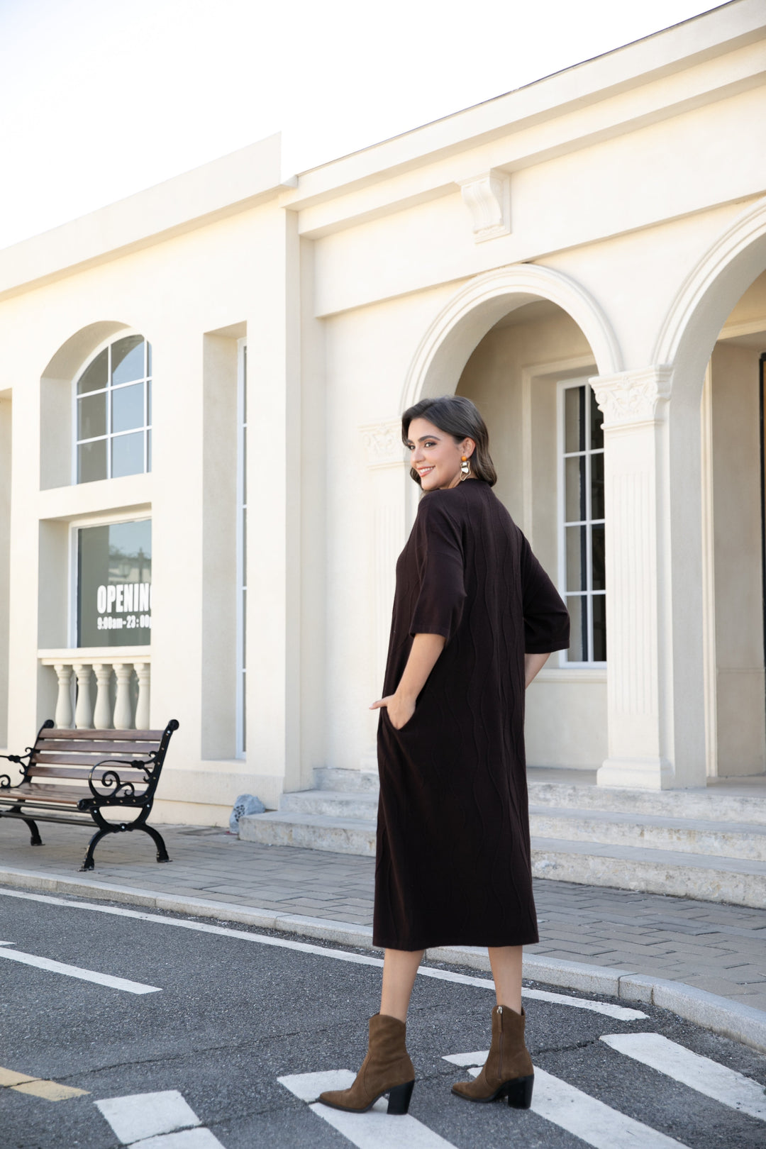 Regal Weave Sweater Dress