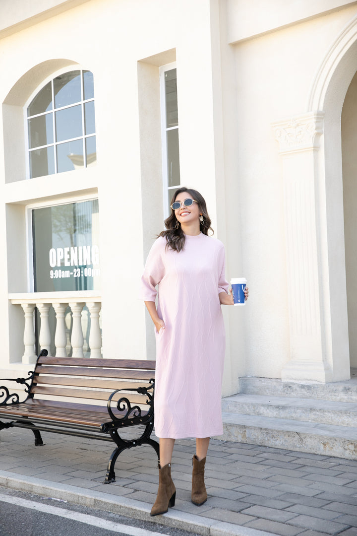 Regal Weave Sweater Dress