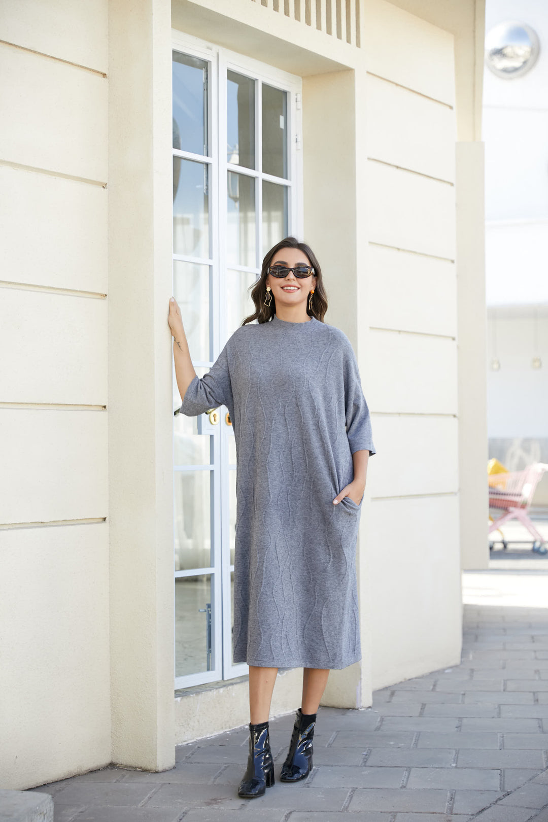 Regal Weave Sweater Dress