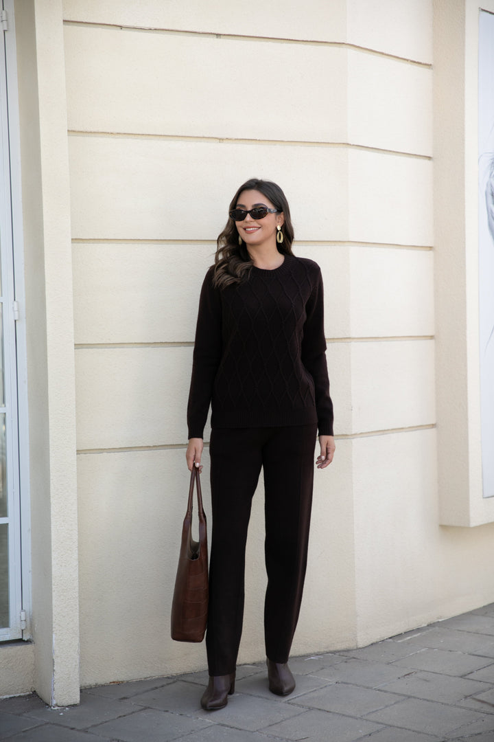 Aria's Argyle Jacquard Sweater Top