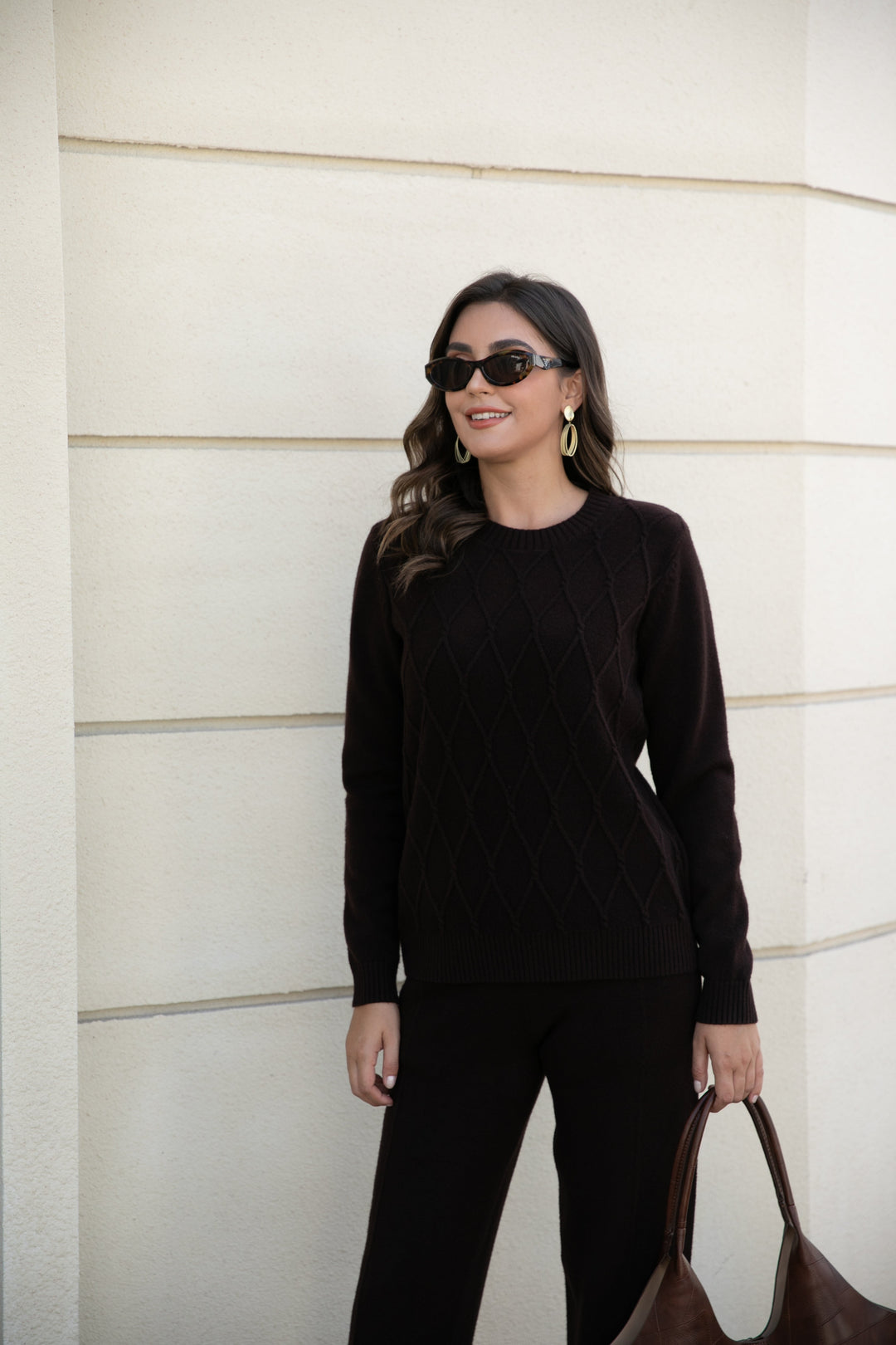 Aria's Argyle Jacquard Sweater Top