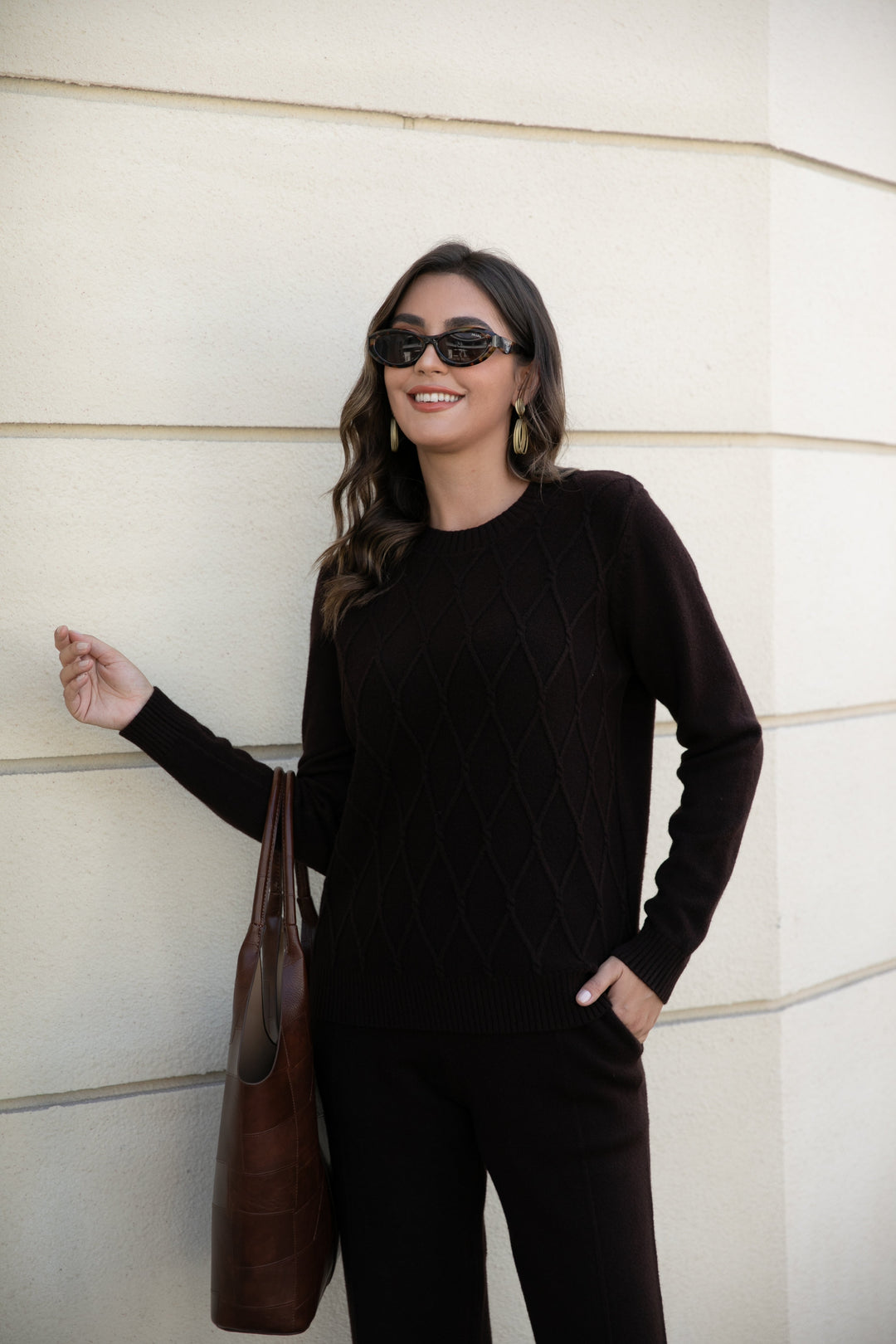 Aria's Argyle Jacquard Sweater Top