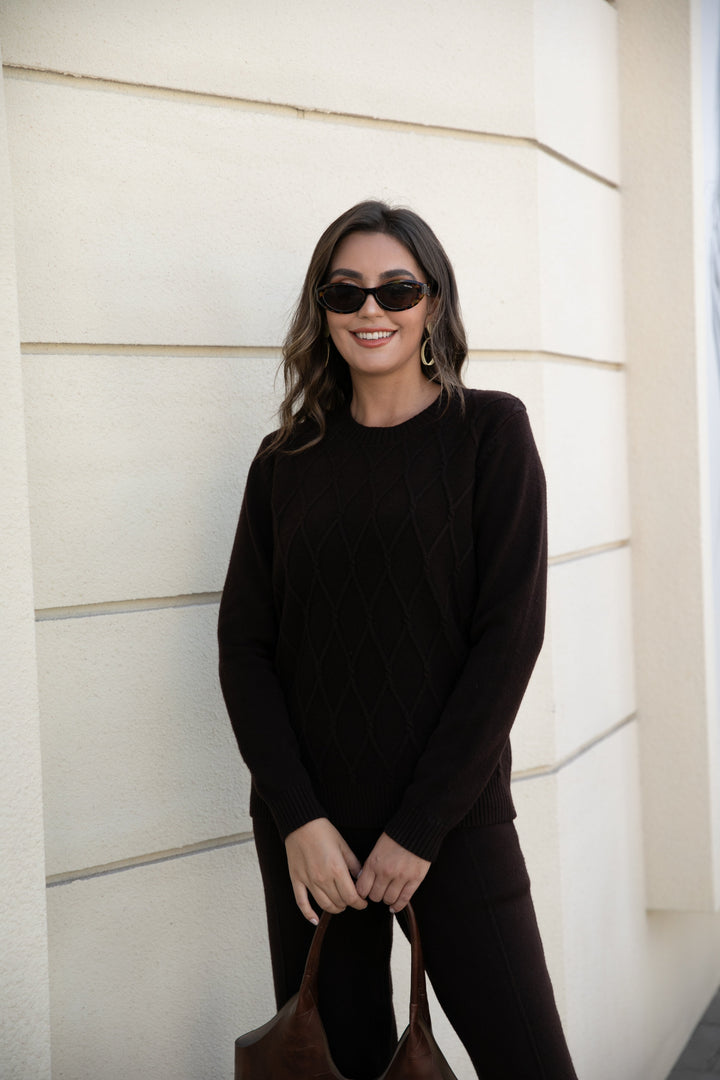 Aria's Argyle Jacquard Sweater Top