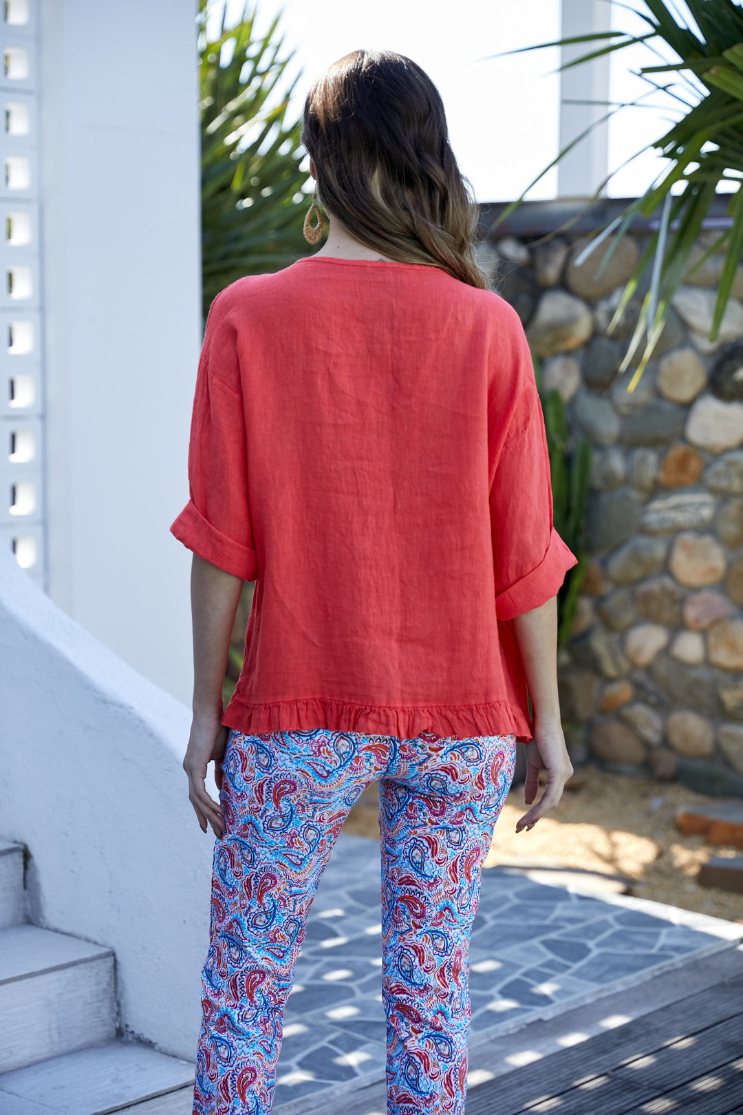 Antonia's Linen Coconut Button Top