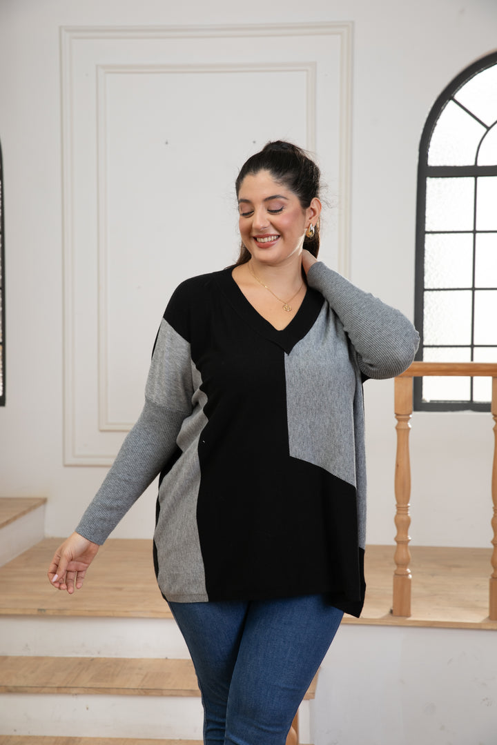 Cassadee's Cashmere-Feel Color Block Pull Over