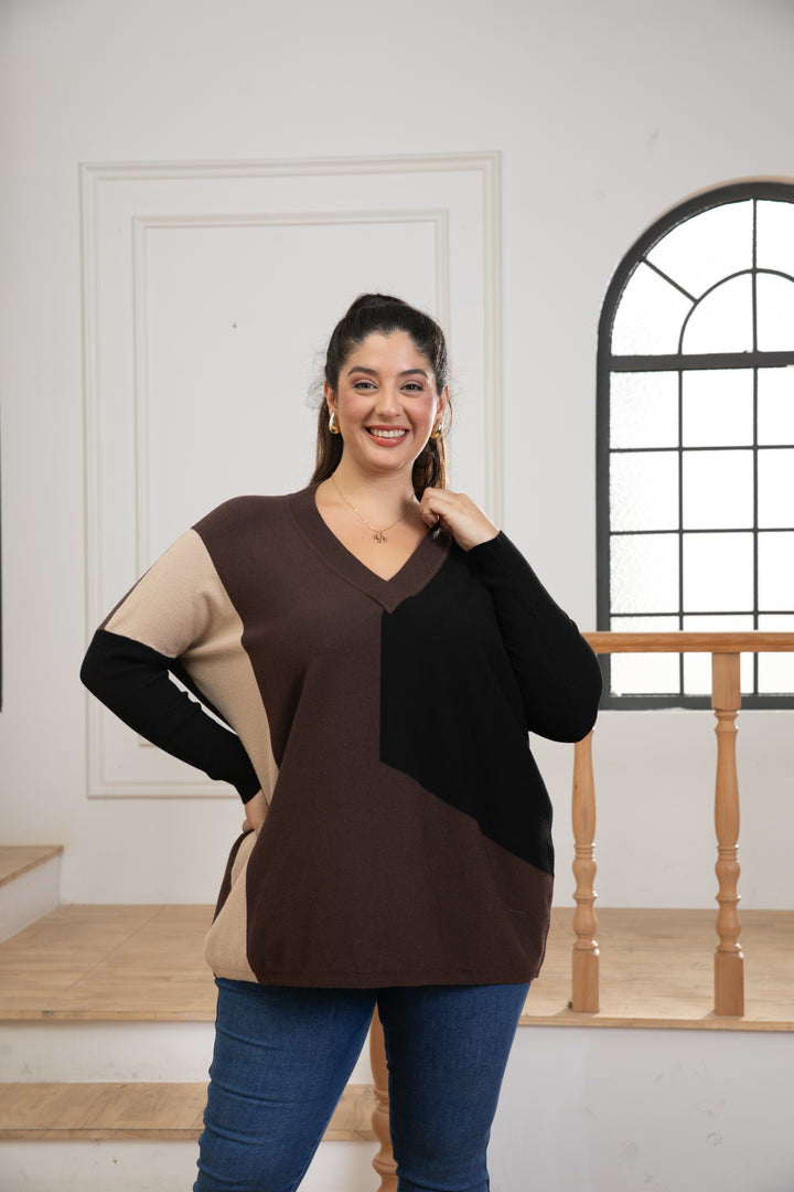 Cassadee's Cashmere-Feel Color Block Pull Over