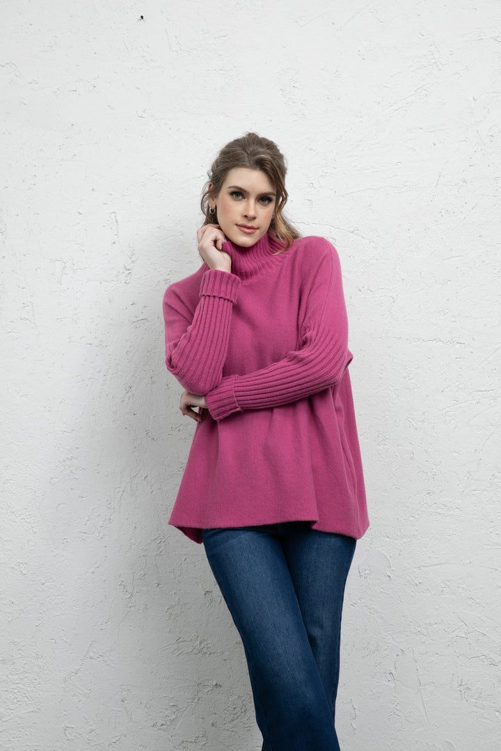 Keira's Ribbed Knit Sleeve Sweater