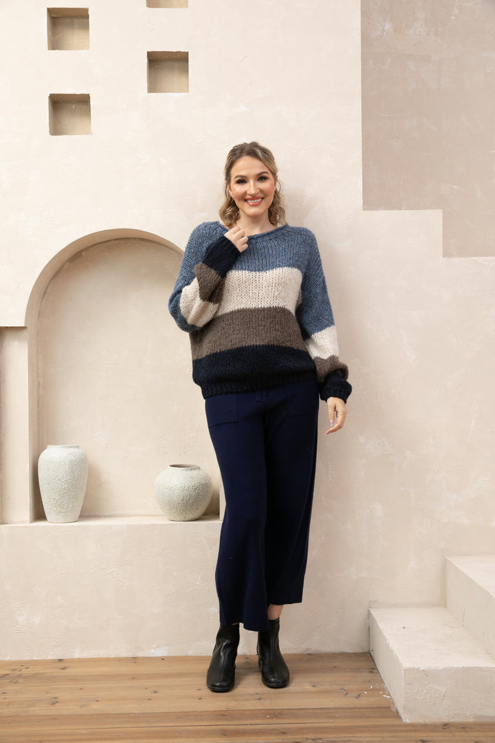 Color Block Loose Knit Sweater