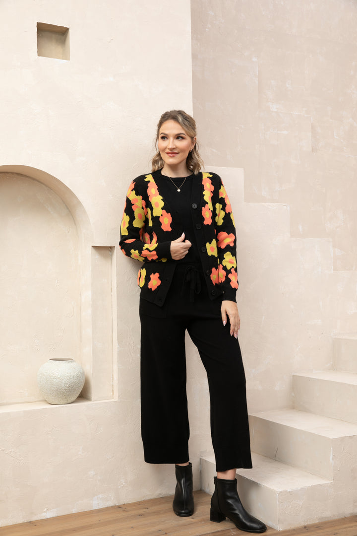 Retro Floral Cardigan
