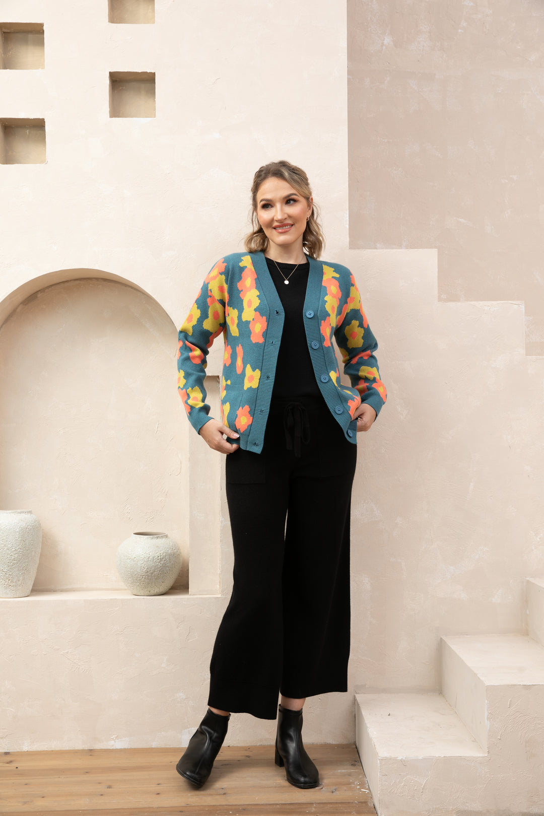 Retro Floral Cardigan