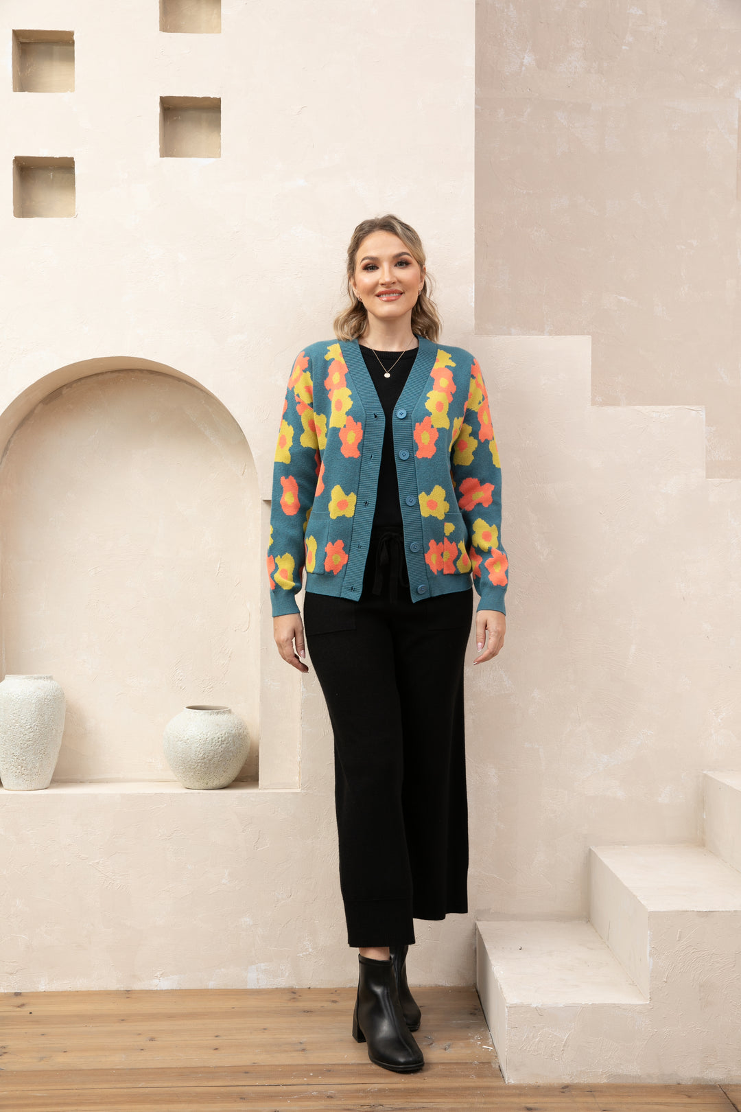 Retro Floral Cardigan