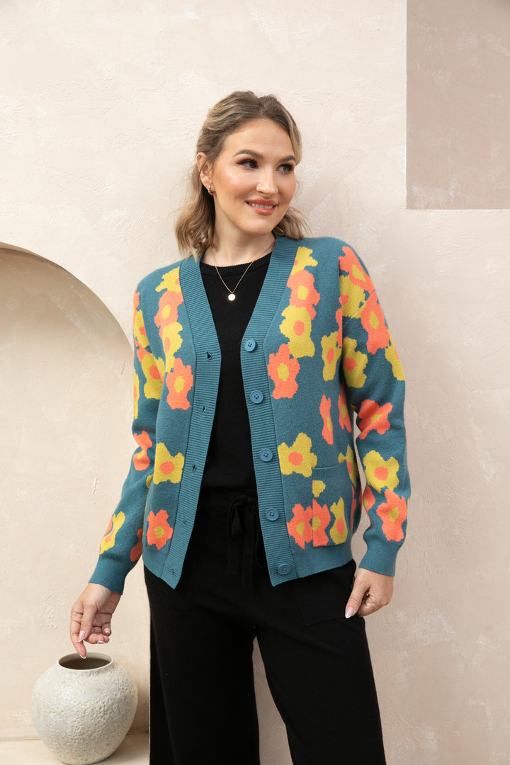 Retro Floral Cardigan