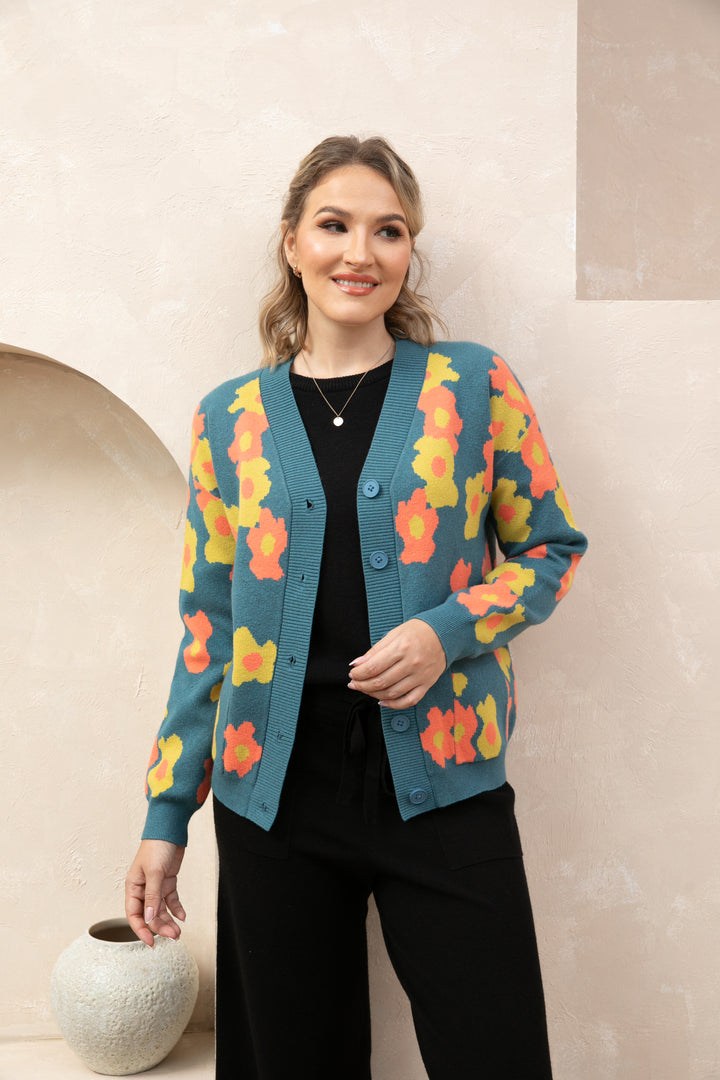 Retro Floral Cardigan