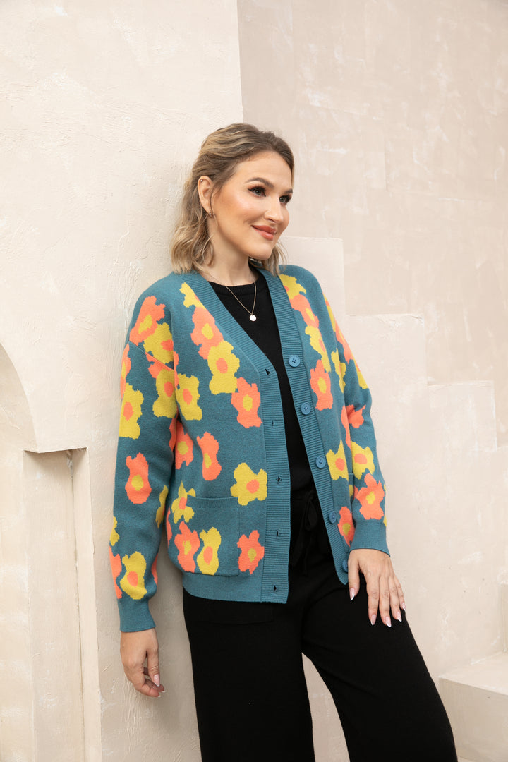 Retro Floral Cardigan
