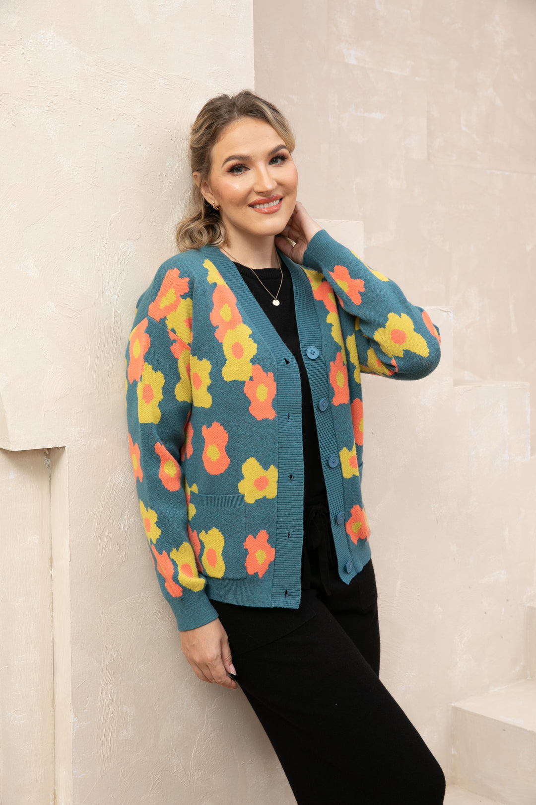 Retro Floral Cardigan