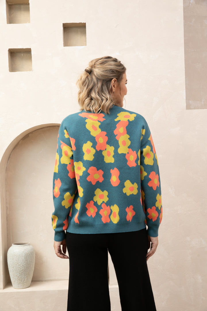 Retro Floral Cardigan