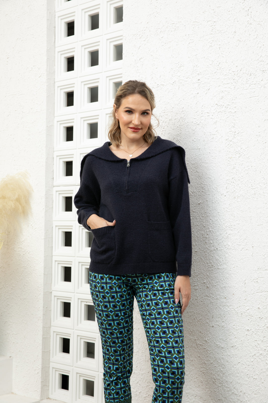 Sadie Mock Zip sweater