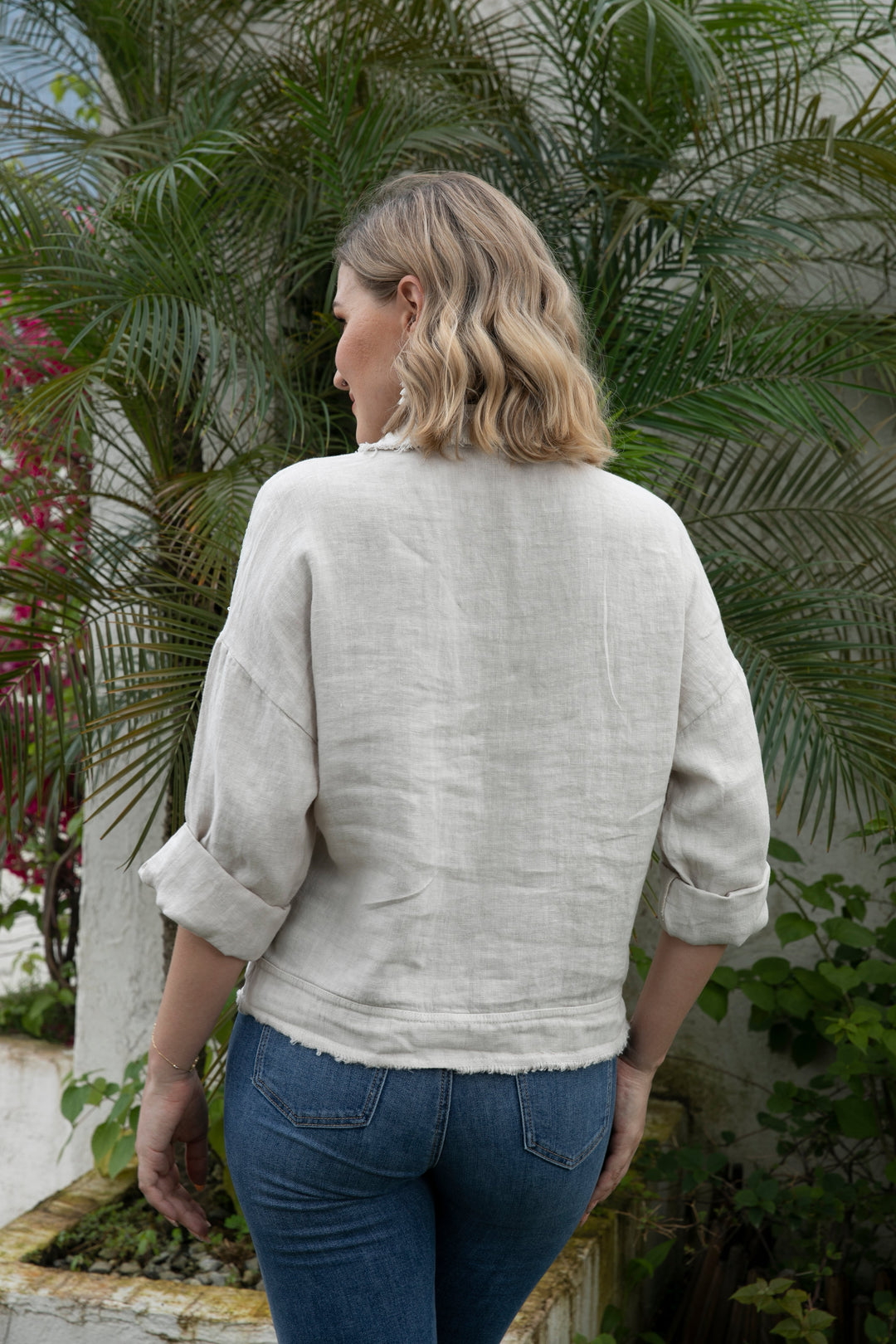 Garden Elegance Linen Jacket