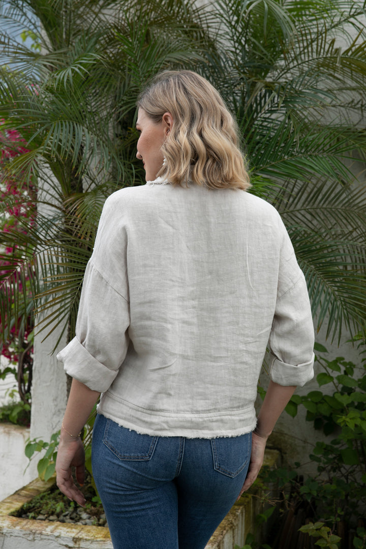 Garden Elegance Linen Jacket