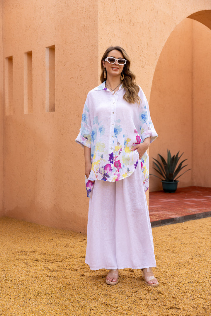 Seraphina’s Watercolour Flower Button Top