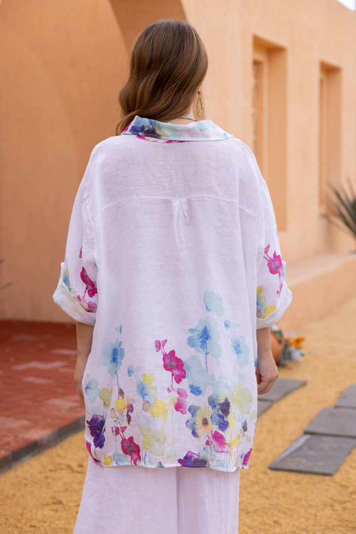 Seraphina’s Watercolour Flower Button Top