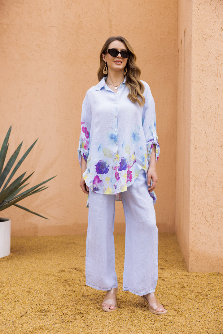 Seraphina’s Watercolour Flower Button Top