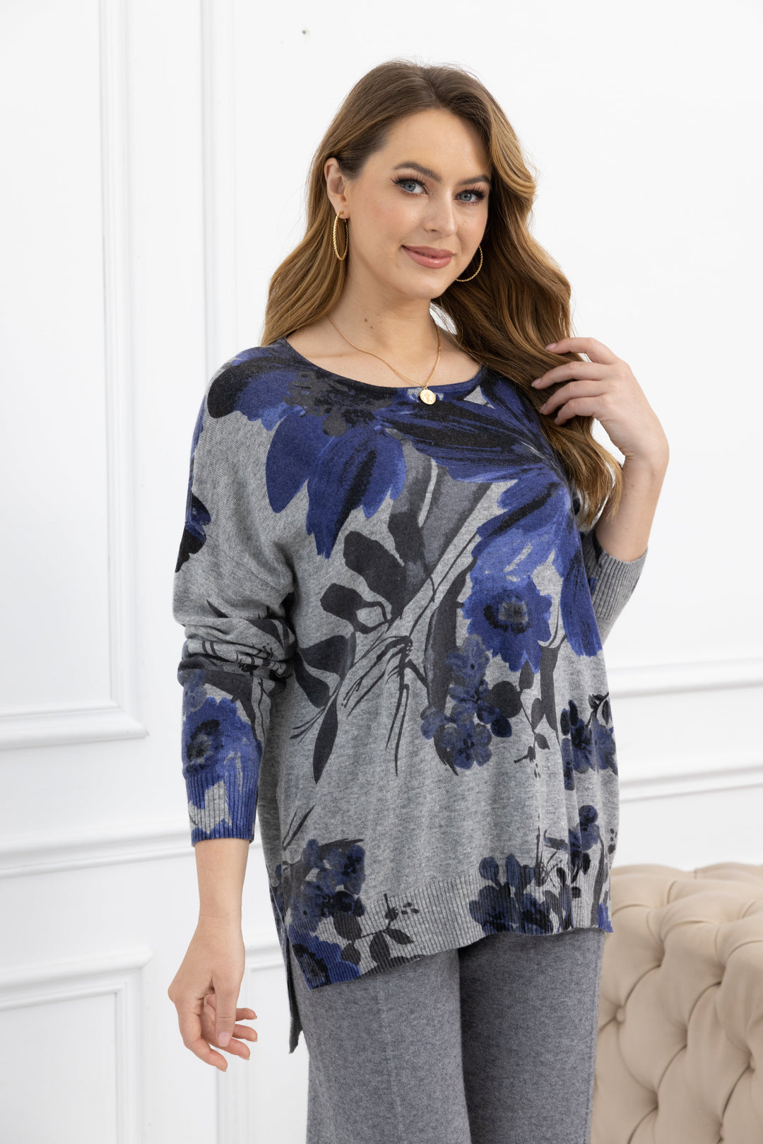 Linda's Printed Cashmere feel top