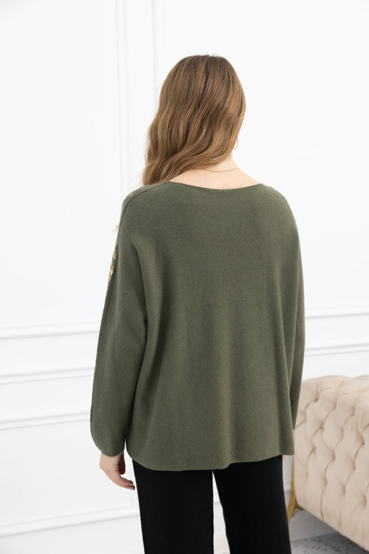 Gold Foil Cheetah Knit Sweater