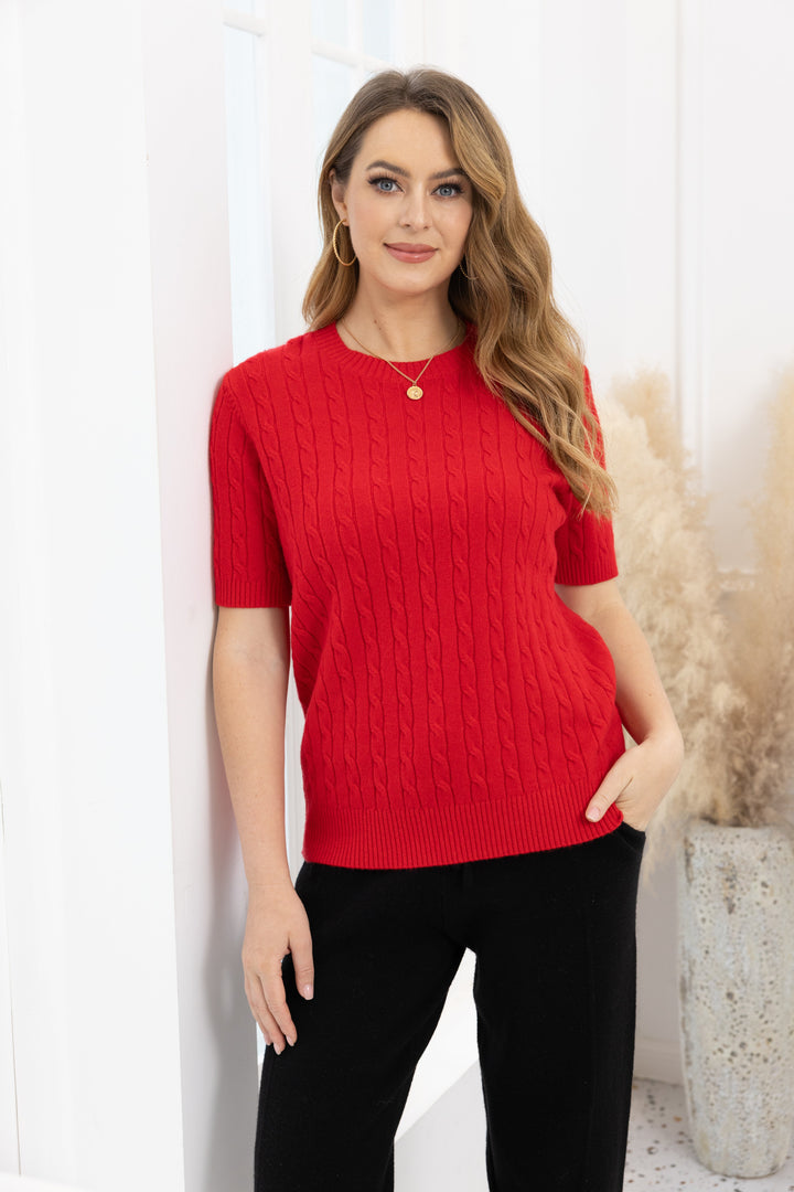 Anastasia's Cable Knit Top