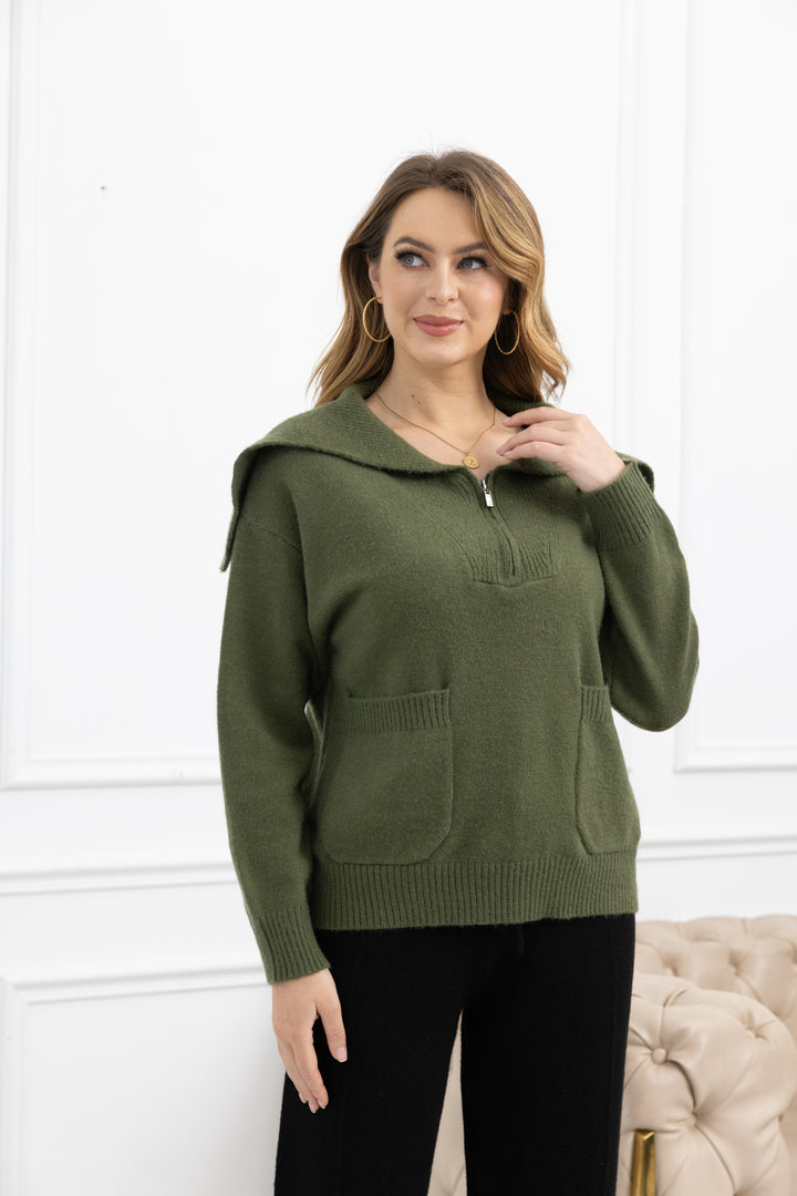 Sadie Mock Zip sweater