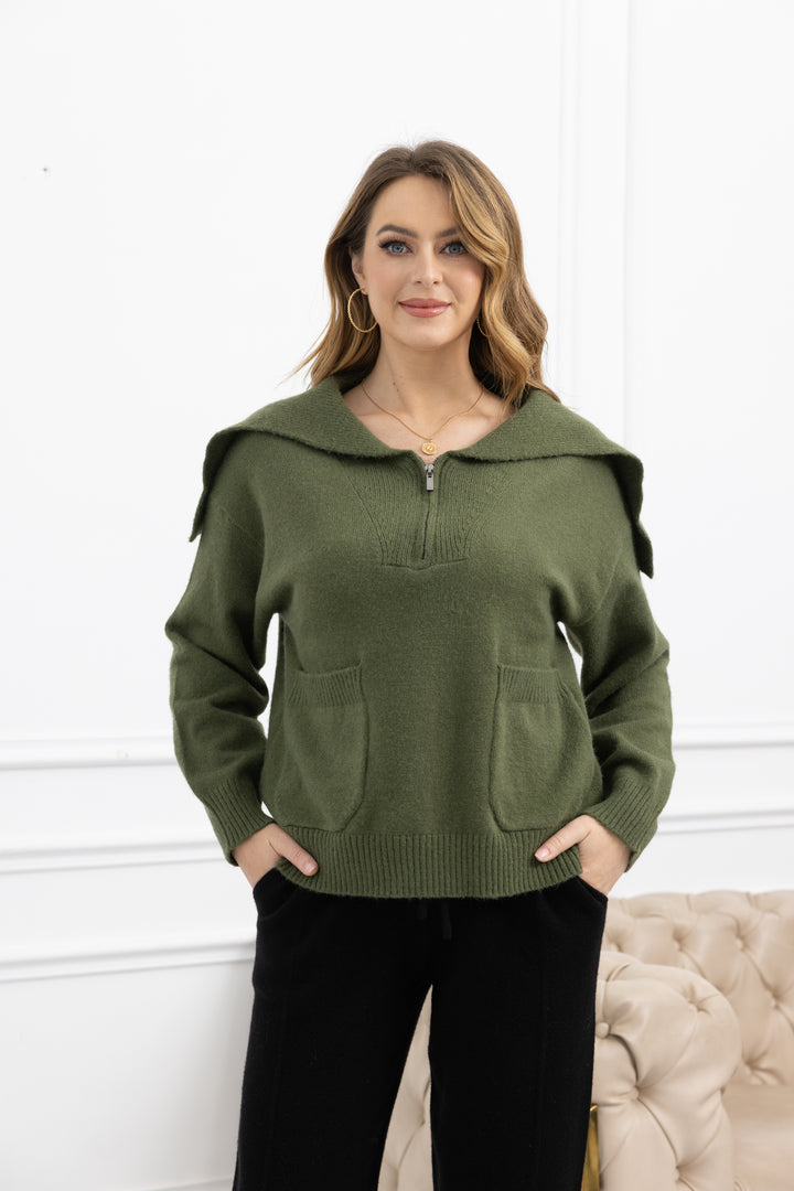Sadie Mock Zip sweater