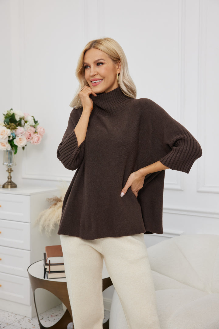 Ribbed Mockneck Elbow Sleeve